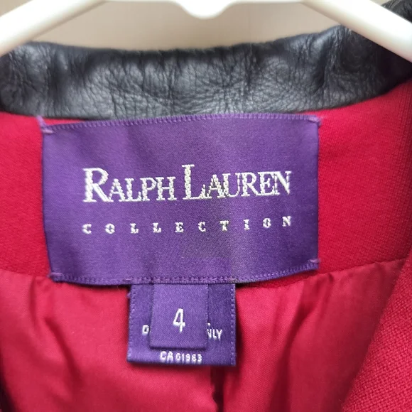 Ralph Lauren Collection Purple Label Red Single Breasted Equestrian Blazer